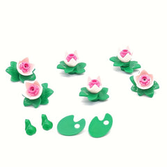 Pond Building Blocks Decorated Lotus Set Frog Squirrel Mushroom DIY Spare Parts