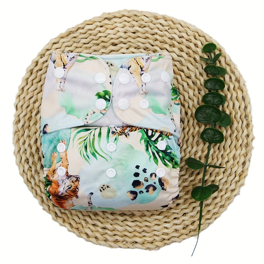 Adjustable Baby Cloth Diaper Tiger Print One Size Fits All