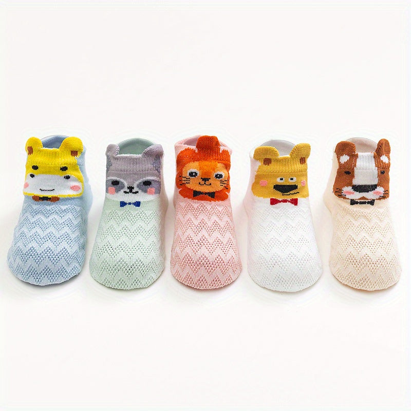 Kids Cotton Short Socks Cartoon Animal Mesh Comfy Breathable Socks