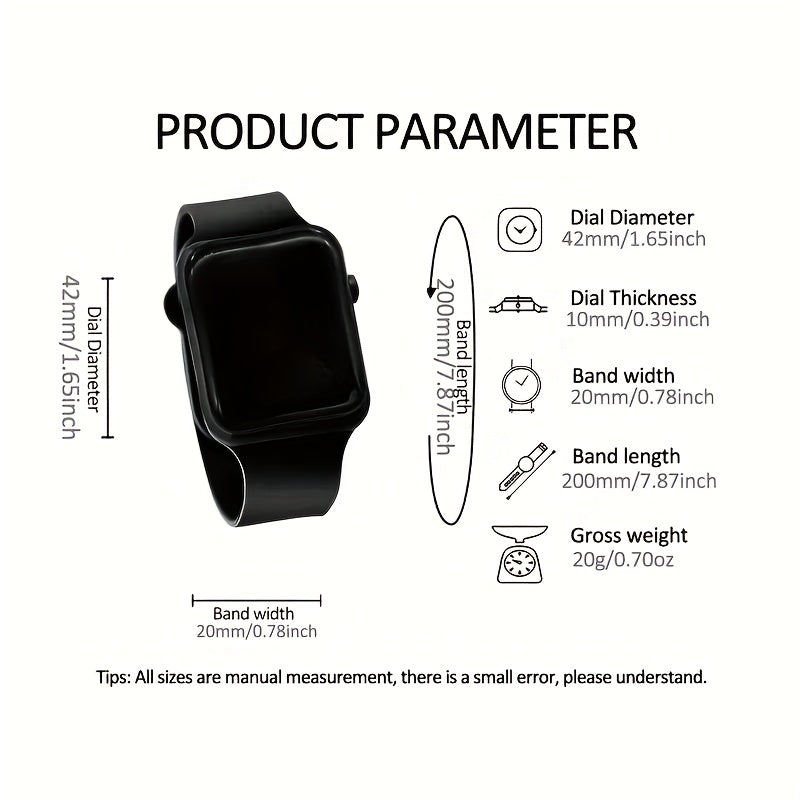Fashionable Sports PVC Square Electronic Watch Set Gift