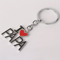 LOVE MY PAPA MAMA DAD MOM Metal Keychain Gift