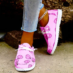 Women's Pumpkin Printed Canvas Shoes Low Round Toe Halloween Shoes