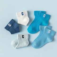 5 Pairs Casual Letter Graphic Print Breathable Socks for Teens