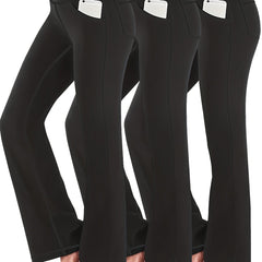 Women's Plus Size Flared Leg Yoga Fitness Trousers 3pcs Set