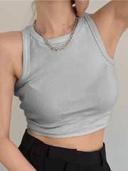Ribbed Tank Top Crew Neck Sleeveless Lingerie
