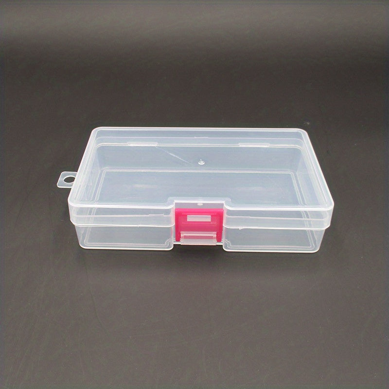 Transparent Plastic Lock Box Desktop Storage Portable Accessories Jewelry