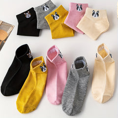 10 Pairs Cartoon Dog Print Socks Women's Stockings
