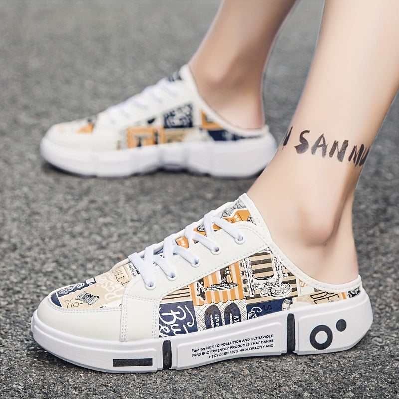Men's Graphic Slip-On Mule Shoes