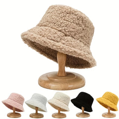 Girls Plush Warm Bucket Hat for Vacation
