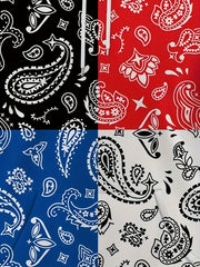 Paisley Print Block Hoodies Men Comfy Loose Hooded Pullover Mens Clothing