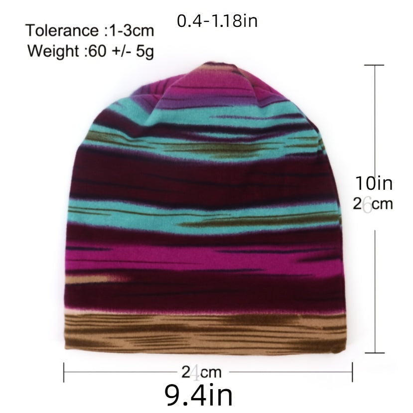 Boys Striped Print Cap for Autumn & Winter