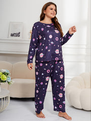 Cartoon Galaxy Print Tee & Pants Loungewear Set