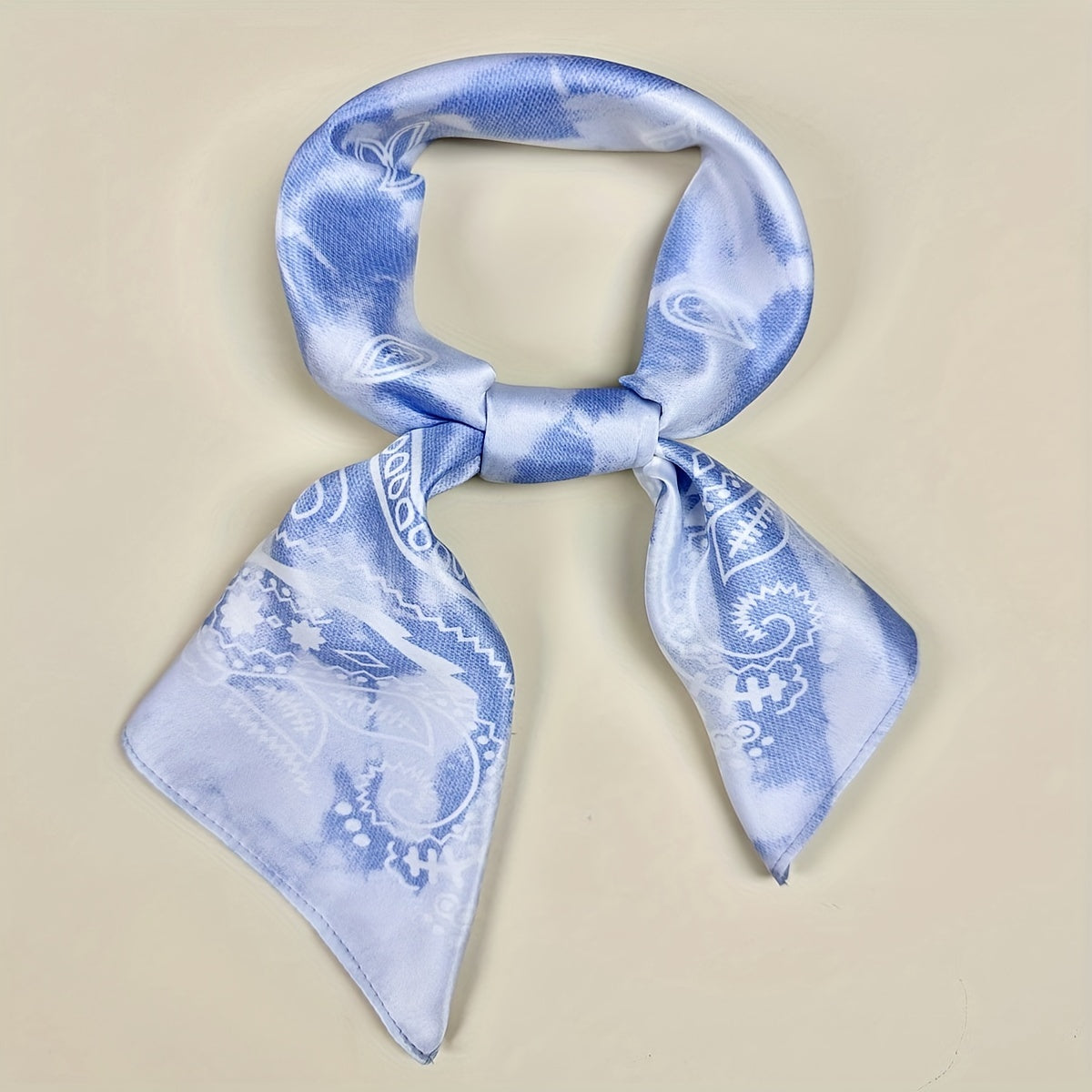 Tie Dye Paisley Silk Square Scarf for Women