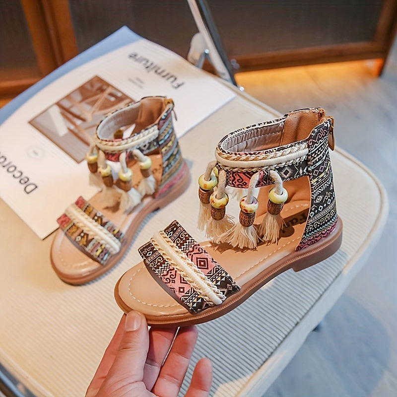Bohemian Open-Toed Sandals For Girls Lightweight Breathable Sandals