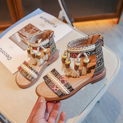 Bohemian Open-Toed Sandals For Girls Lightweight Breathable Sandals