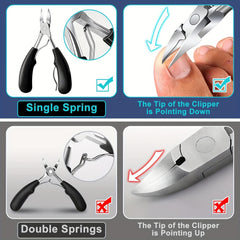 2Pcs Toe Nail Clippers For Ingrown Nails Thick Nails Cutters Dead Skin Dirt Remo