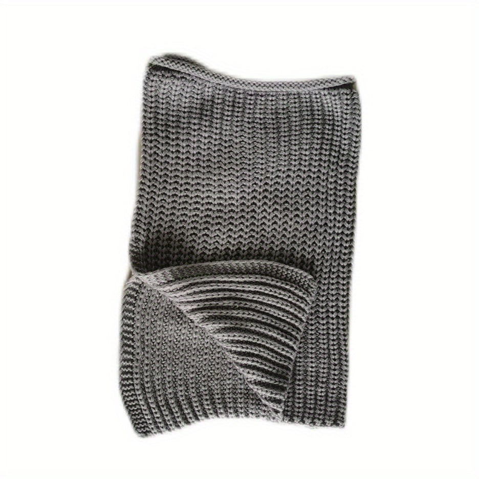 Vintage Knitted Scarf Elastic Neck Gaiter Casual Warm Infinity Scarf