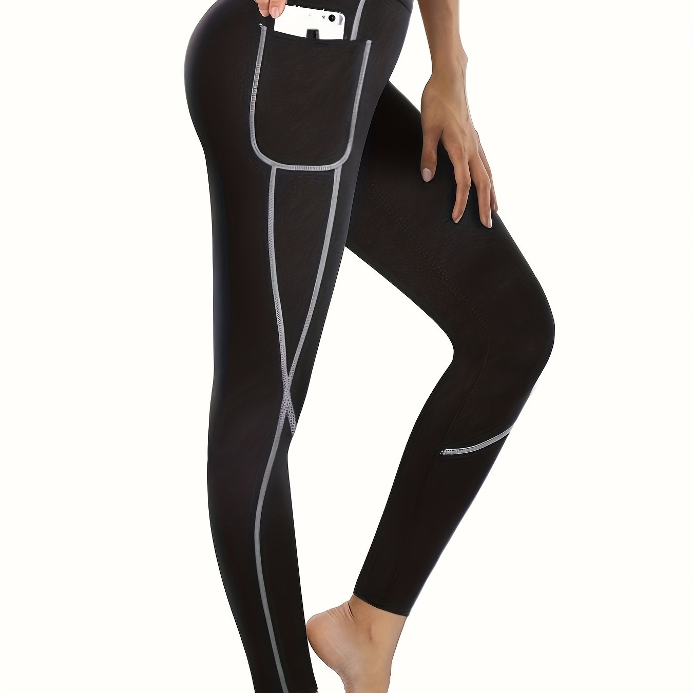 High Waist Yoga Leggings With Pocket Slimming Fitness Workout Gym Sports Pants