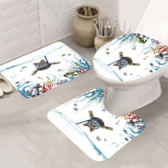 Swimming Cat Shower Curtain Set - Modern Bathroom Decor
