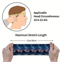 Stretchy Sweat Wicking Headband Sunset Print for Yoga Gym Running