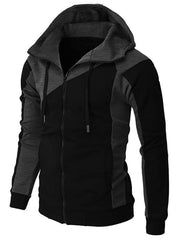 Men's Colorblock Drawstring Zip Hoodie