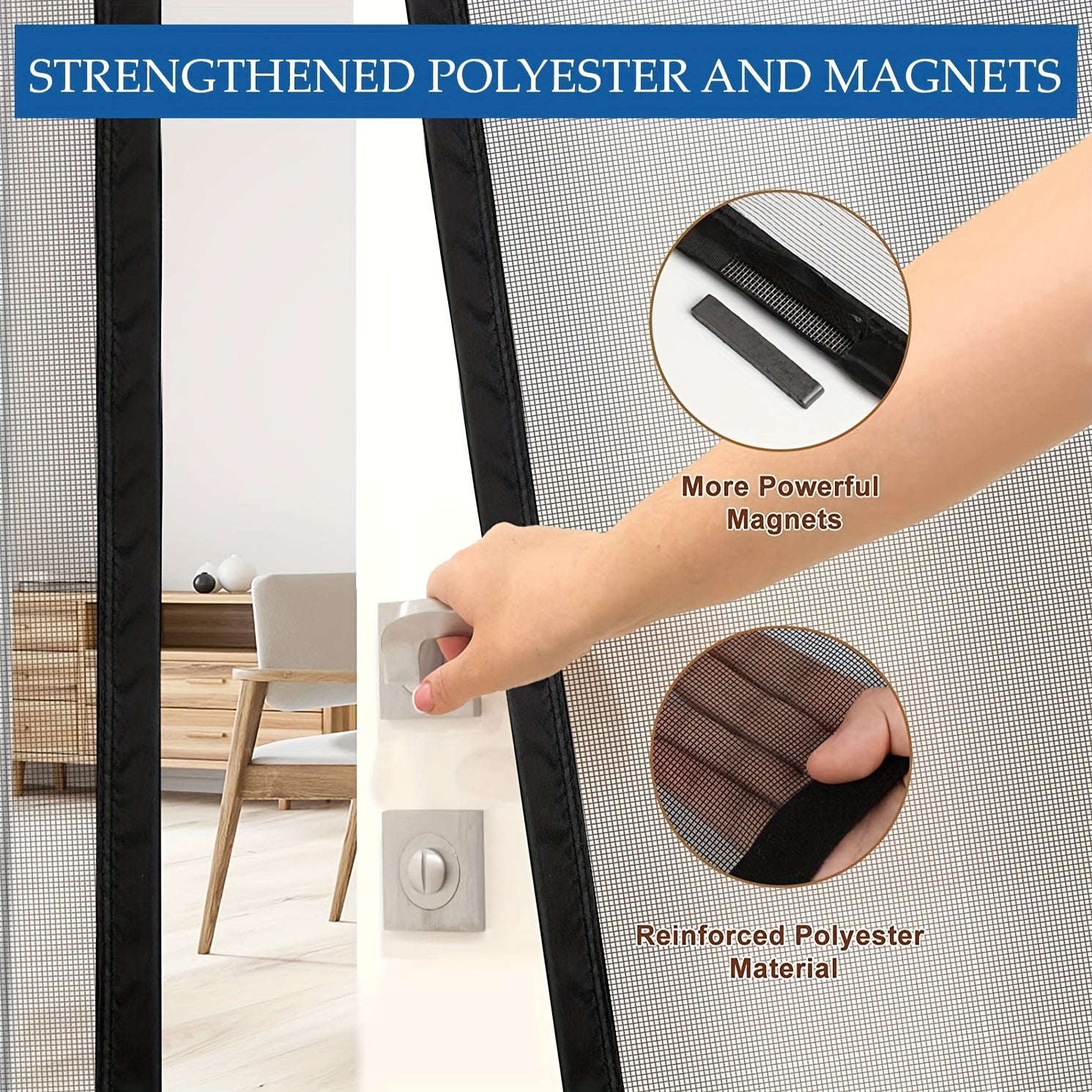 Magnetic Screen Door for Single Front Doors