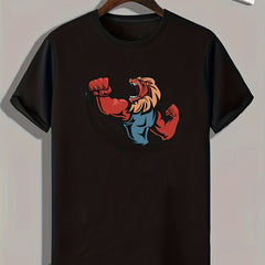 Lion Print Men's Graphic T shirt Casual Tees For Summer