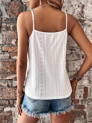 Lace Eyelet Cami Top with Spaghetti Straps for Women