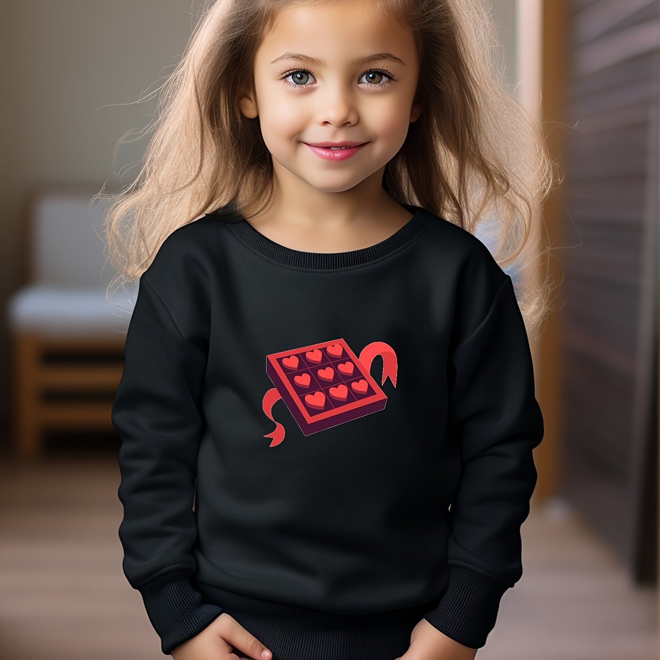 OERYUI Heart Chocolate Graphic Sweatshirt Kids Clothes Christmas