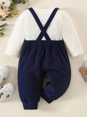 Cute Baby Outfit Letter Printed T shirt & Overalls