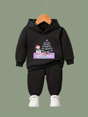 Girls 2pc Snowman & Tree Hoodie Sweatshirt & Sweatpants Set