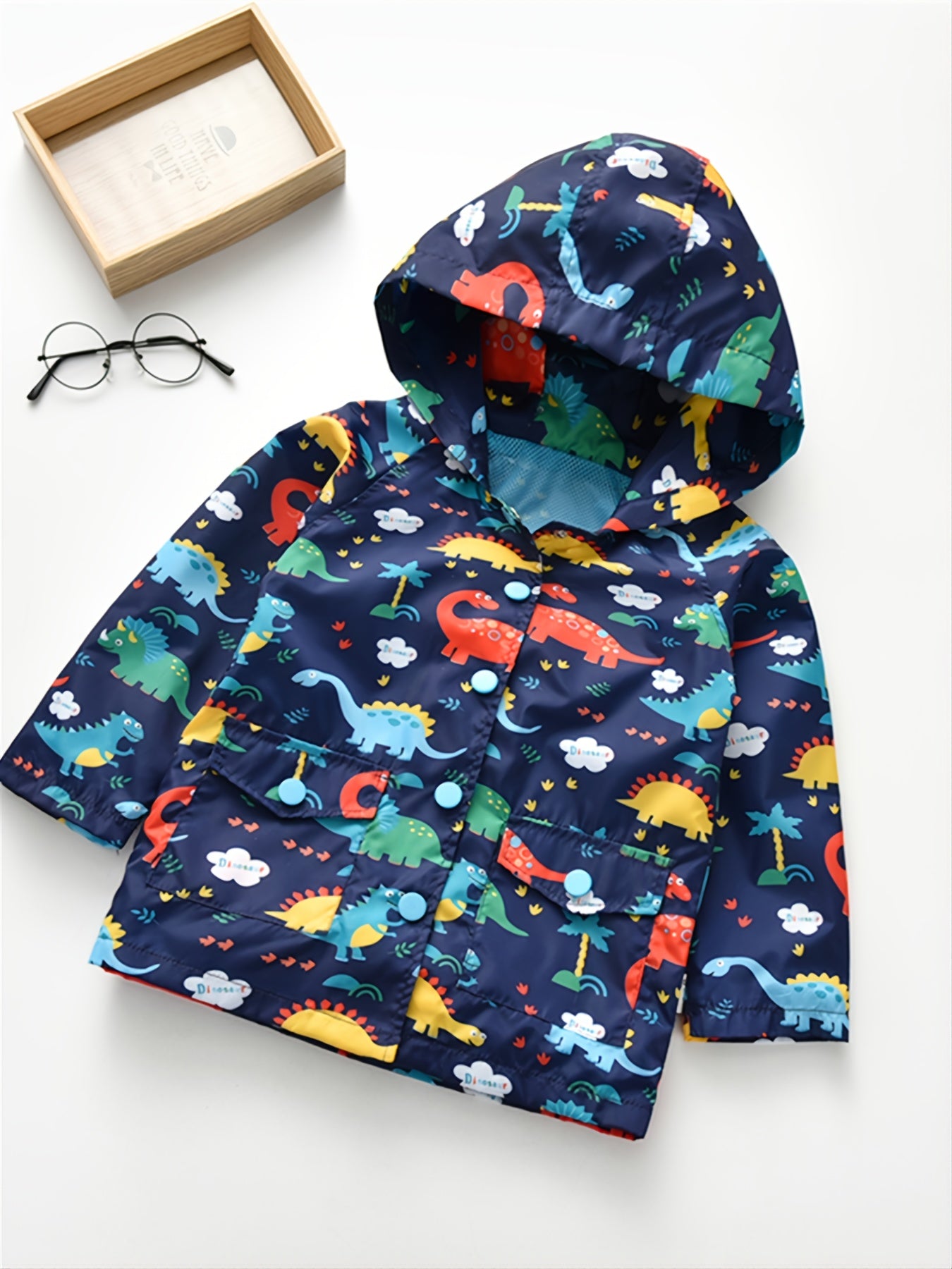 Boys Dinosaur Print Hooded Jacket for Autumn/Winter