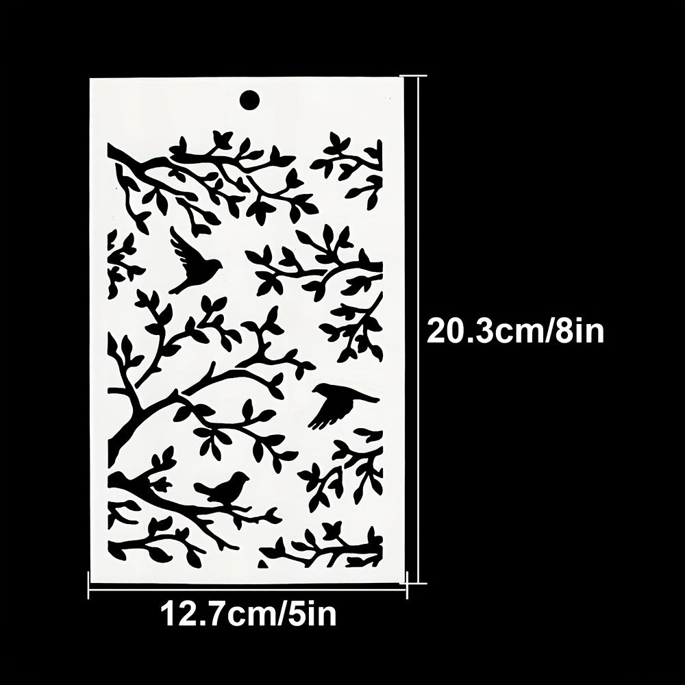 Twigs and Birds Stencil DIY Art Stencil for Painting on Wood Canvas Paper Fabric