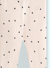 Girls' Heart Print Legging Pants for Sports Casual Outfit