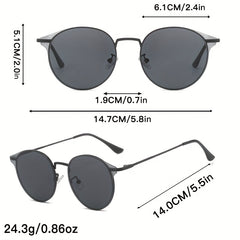 Round Metal Sunglasses Casual Gradient Glasses UV400