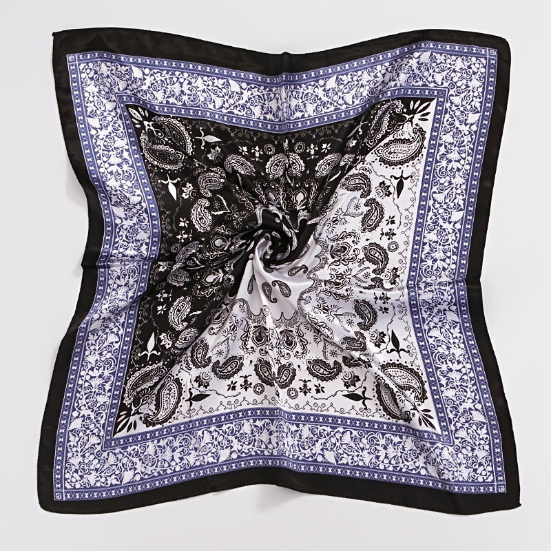 Floral Print Satin Scarf for Accessories