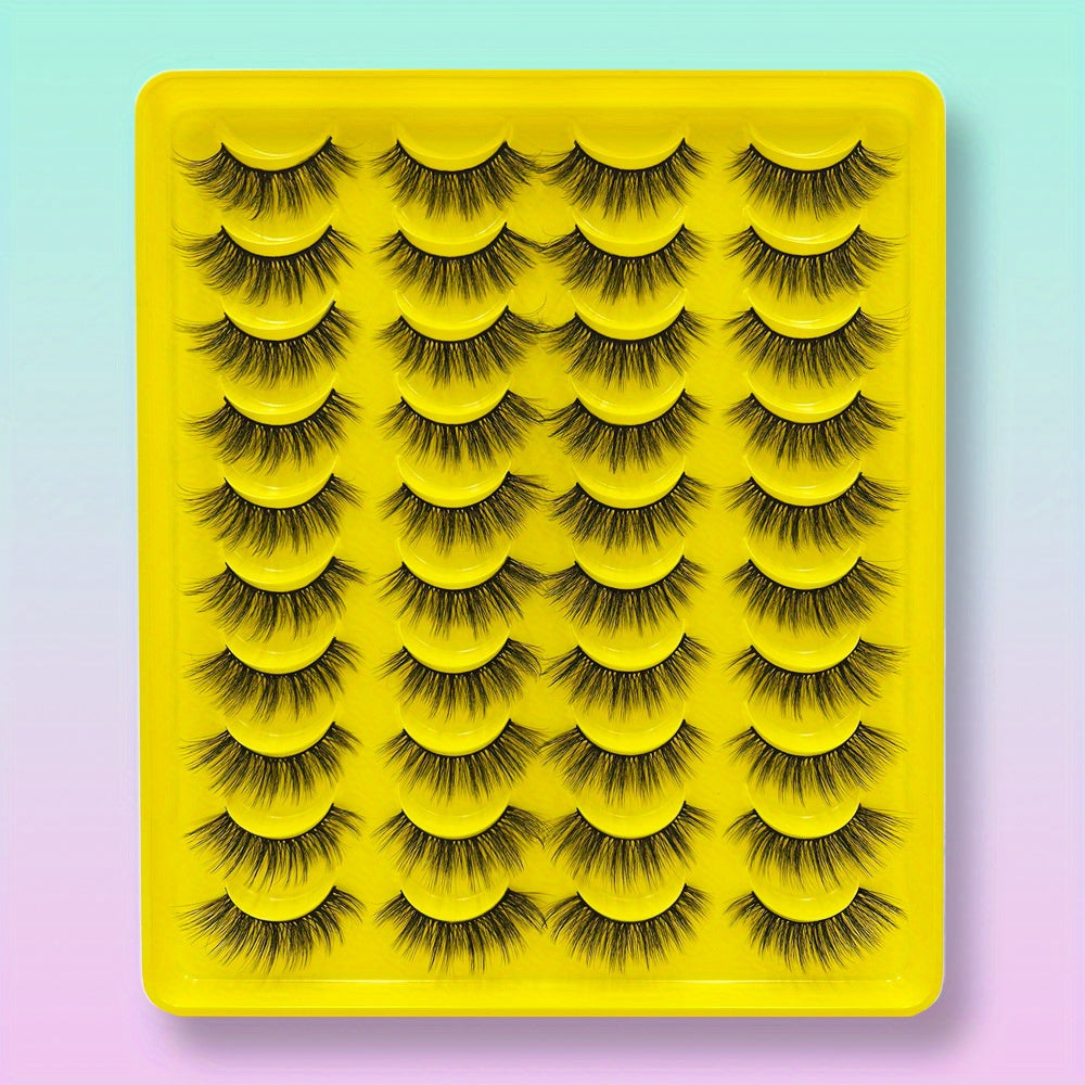 20 Pairs 3D Silk False Eyelashes Fluffy and Curling Lashes