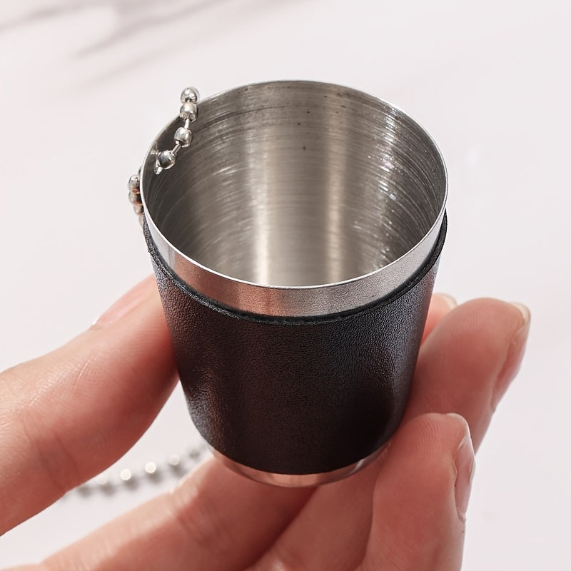 4-Pack 30ML Stainless Steel Cups with Beads Chain - Portable Small Wine Glass