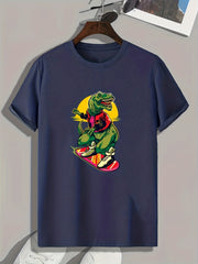 Dinosaur Print Graphic Tee for Men
