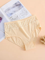 6 Pcs Lace Briefs High Waist Intimates Panties Women's Lingerie