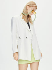 Vintage Belted Fitted Skinny Blazer Jacket Long Sleeve Slim