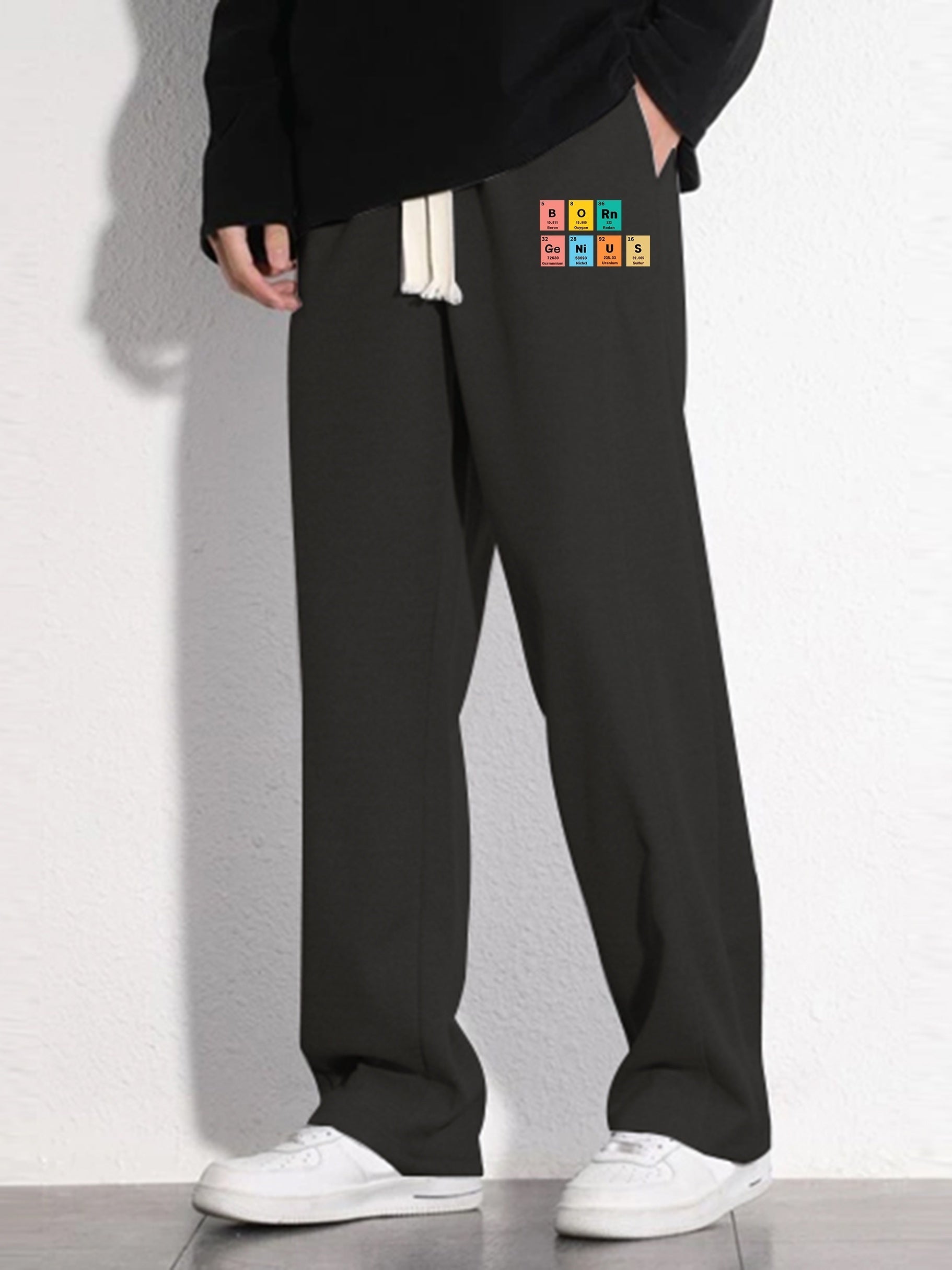Graphic Pattern Loose Fit Mopping Pants Men's Casual Joggers