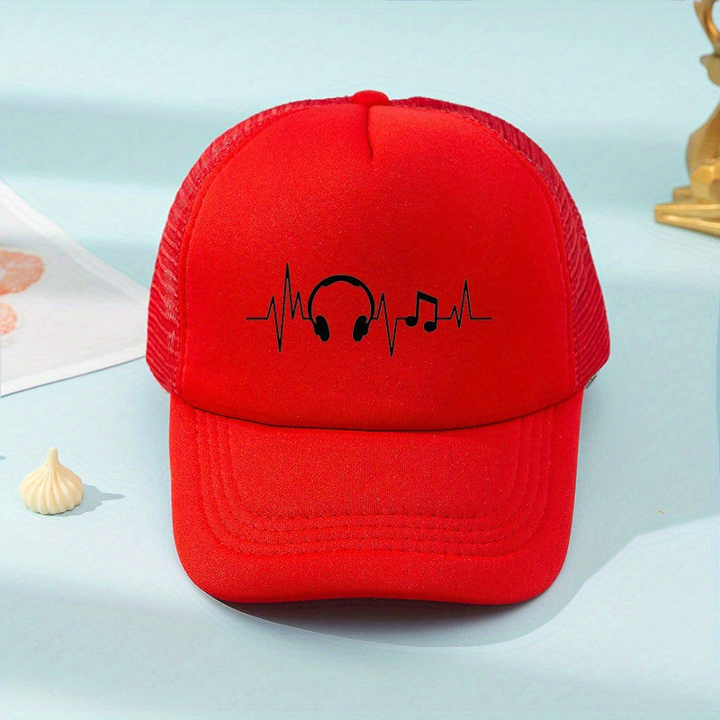 Kids Mesh Headphones Print Baseball Cap Sunshade Cap For Boys