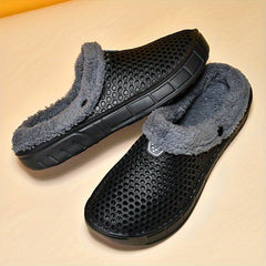Men's Plush Lined Non Slip Clogs for Home Wear