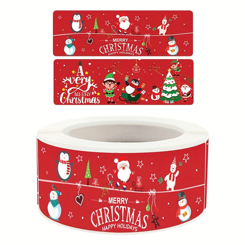 1pc Christmas Strip Sticker Sealing Sticker Packaging Decoration