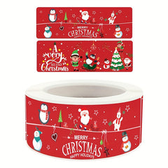1pc Christmas Strip Sticker Sealing Sticker Packaging Decoration