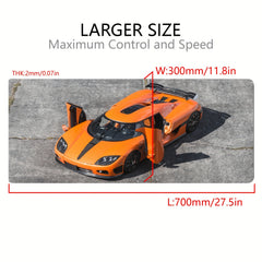 Supercar Pattern Gaming Mousepad - Automotive Theme Desktop Mat
