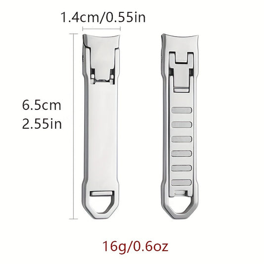 Portable Stainless Steel Folding Nail Clipper for Travel - Large Opening