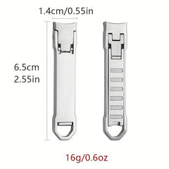 Portable Stainless Steel Folding Nail Clipper for Travel - Large Opening