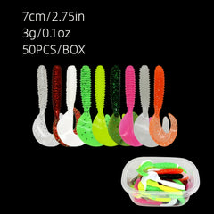 50pcs 5 6 Bionic Swimbaits Soft Lure Trout Crappie Bass Fishing